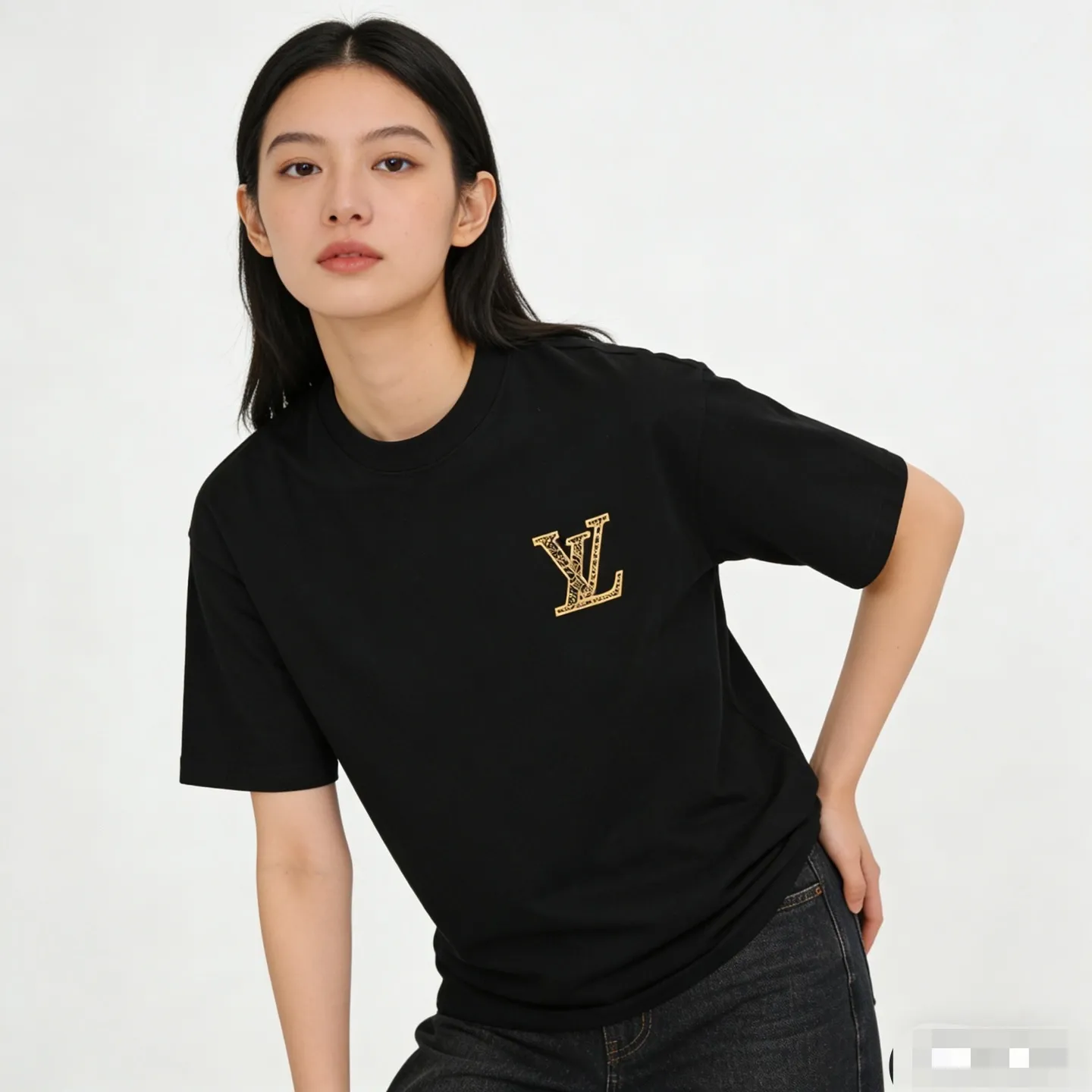 Louis Vuitton/Louis Vuitton 26ss three-color old flower embroidered short sleeves